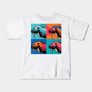 Pop Walrus Art - Trendy Marine Life Kids T-Shirt